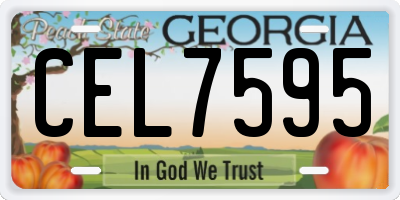GA license plate CEL7595