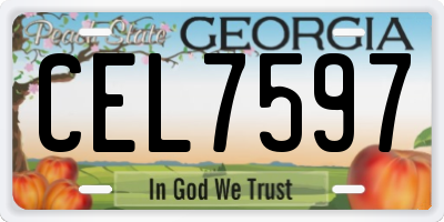 GA license plate CEL7597