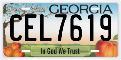GA license plate CEL7619