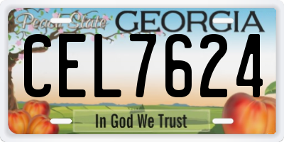 GA license plate CEL7624