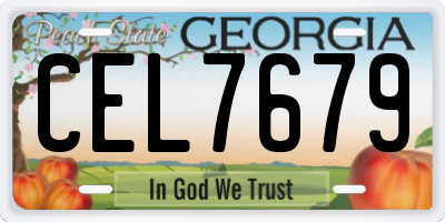 GA license plate CEL7679
