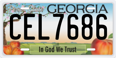 GA license plate CEL7686