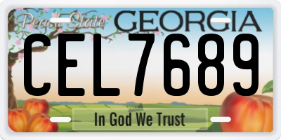 GA license plate CEL7689