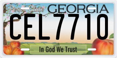 GA license plate CEL7710