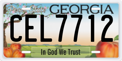 GA license plate CEL7712
