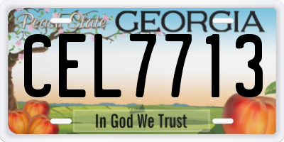 GA license plate CEL7713