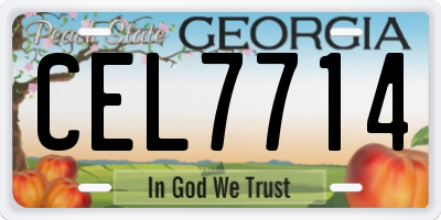 GA license plate CEL7714