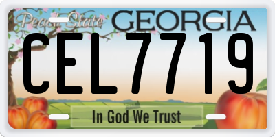 GA license plate CEL7719