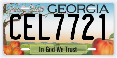 GA license plate CEL7721