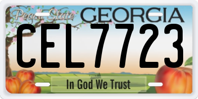 GA license plate CEL7723