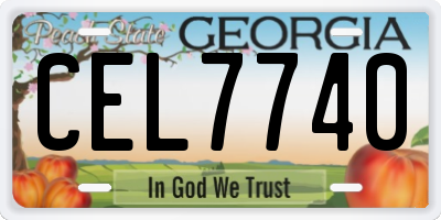 GA license plate CEL7740