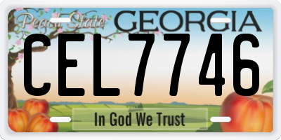 GA license plate CEL7746