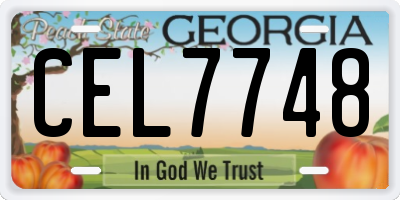 GA license plate CEL7748