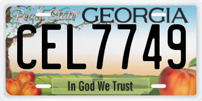GA license plate CEL7749