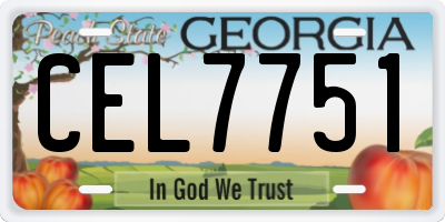 GA license plate CEL7751