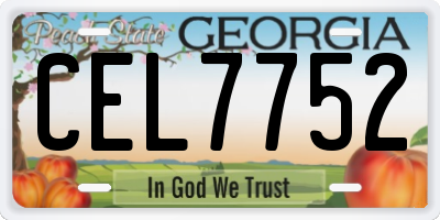 GA license plate CEL7752