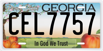 GA license plate CEL7757