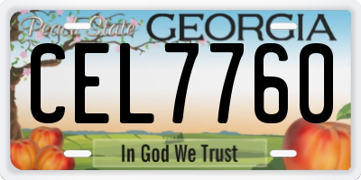 GA license plate CEL7760