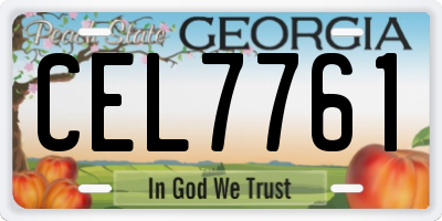 GA license plate CEL7761