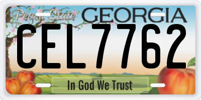 GA license plate CEL7762