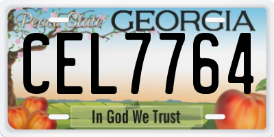 GA license plate CEL7764