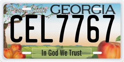 GA license plate CEL7767