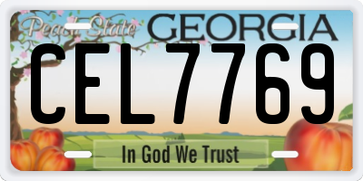 GA license plate CEL7769