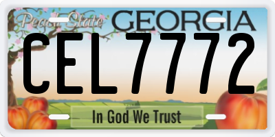 GA license plate CEL7772