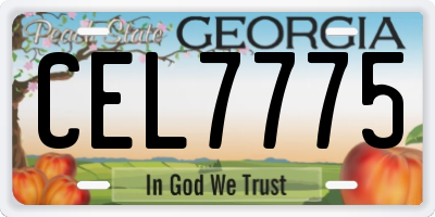 GA license plate CEL7775
