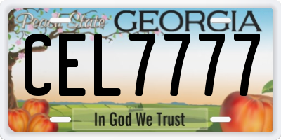 GA license plate CEL7777