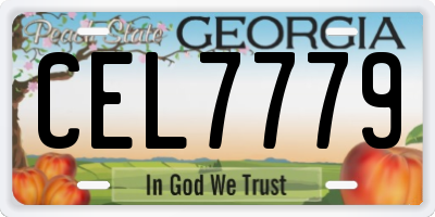 GA license plate CEL7779