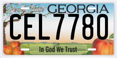 GA license plate CEL7780