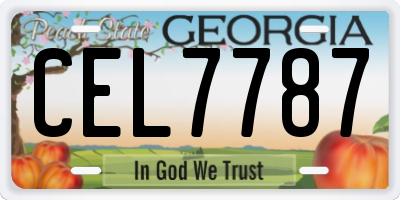 GA license plate CEL7787