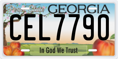 GA license plate CEL7790