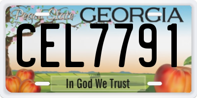 GA license plate CEL7791