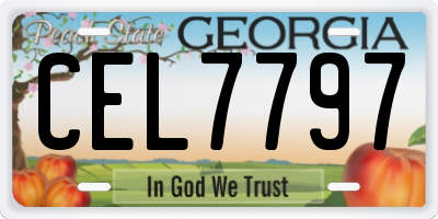 GA license plate CEL7797