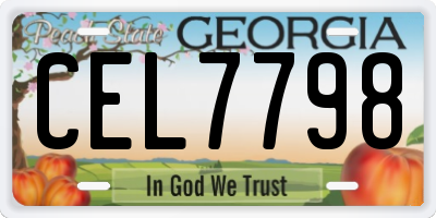 GA license plate CEL7798
