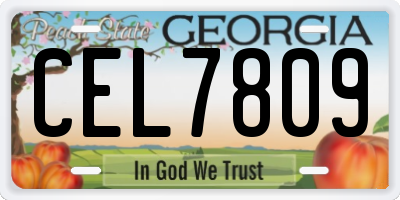 GA license plate CEL7809