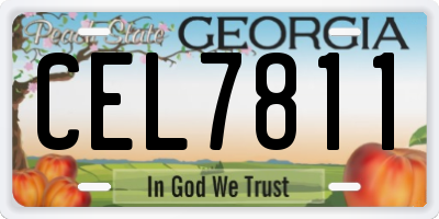 GA license plate CEL7811