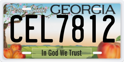 GA license plate CEL7812