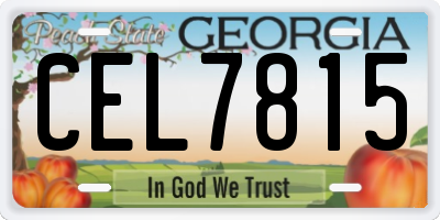 GA license plate CEL7815