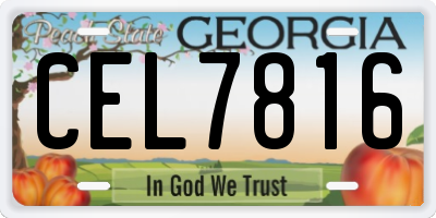 GA license plate CEL7816