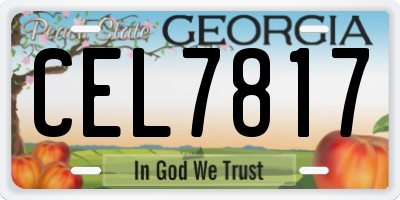 GA license plate CEL7817