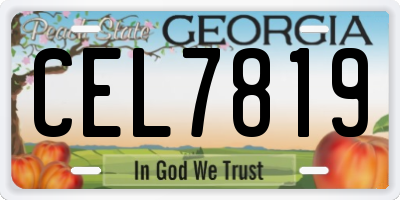 GA license plate CEL7819