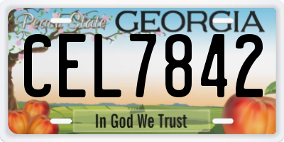 GA license plate CEL7842