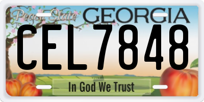 GA license plate CEL7848