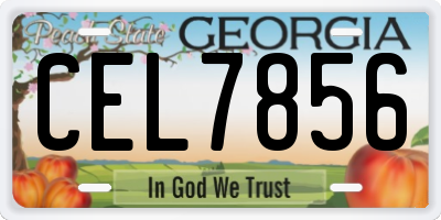 GA license plate CEL7856