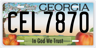 GA license plate CEL7870