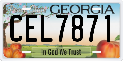 GA license plate CEL7871