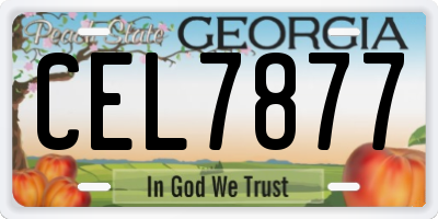 GA license plate CEL7877